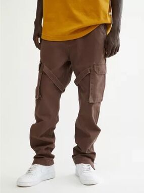 Standard Cloth Brown Cargo Utility Pants Sz L
